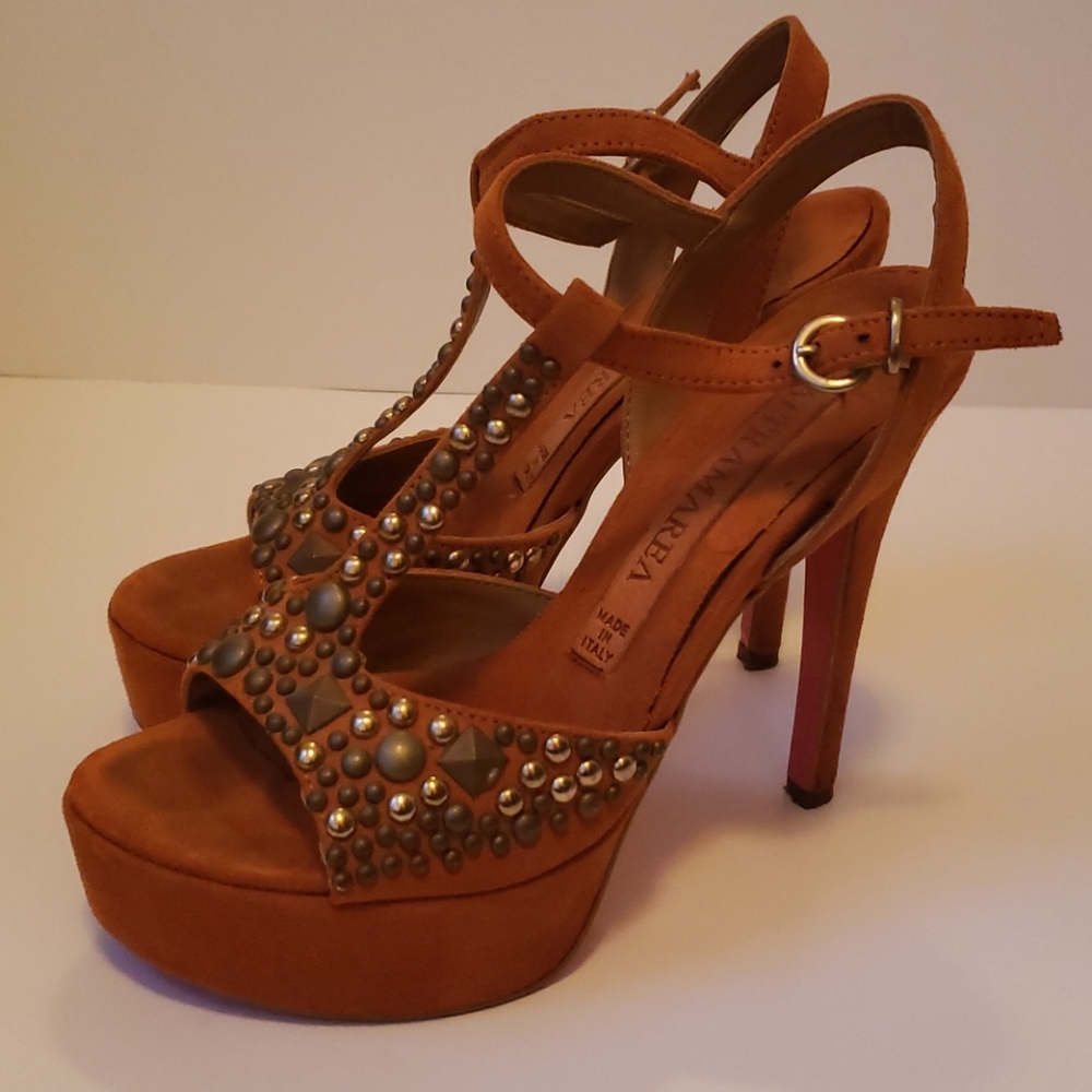 Italian Studded Platform Heels Size 35